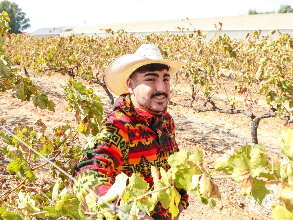 Jesus Trujillo on his family's crop field.