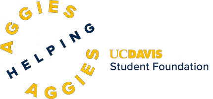 Aggies Helping Aggies. UC Davis Student Foundation logo.