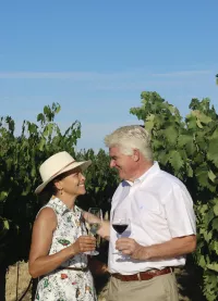 Local vintners Jenny and Marcus Meadows-Smith of Great Bear Vineyards in Davis.